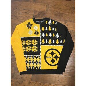 Pittsburgh Steelers NFL Men’s Ugly Christmas Holiday Sweater Black Yellow Sz XL